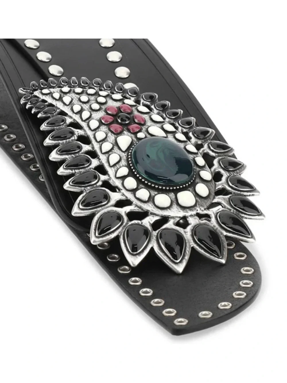 ISABEL MARANT Aliette Black Leather Embellishe Studded Belt 70 - XS/S